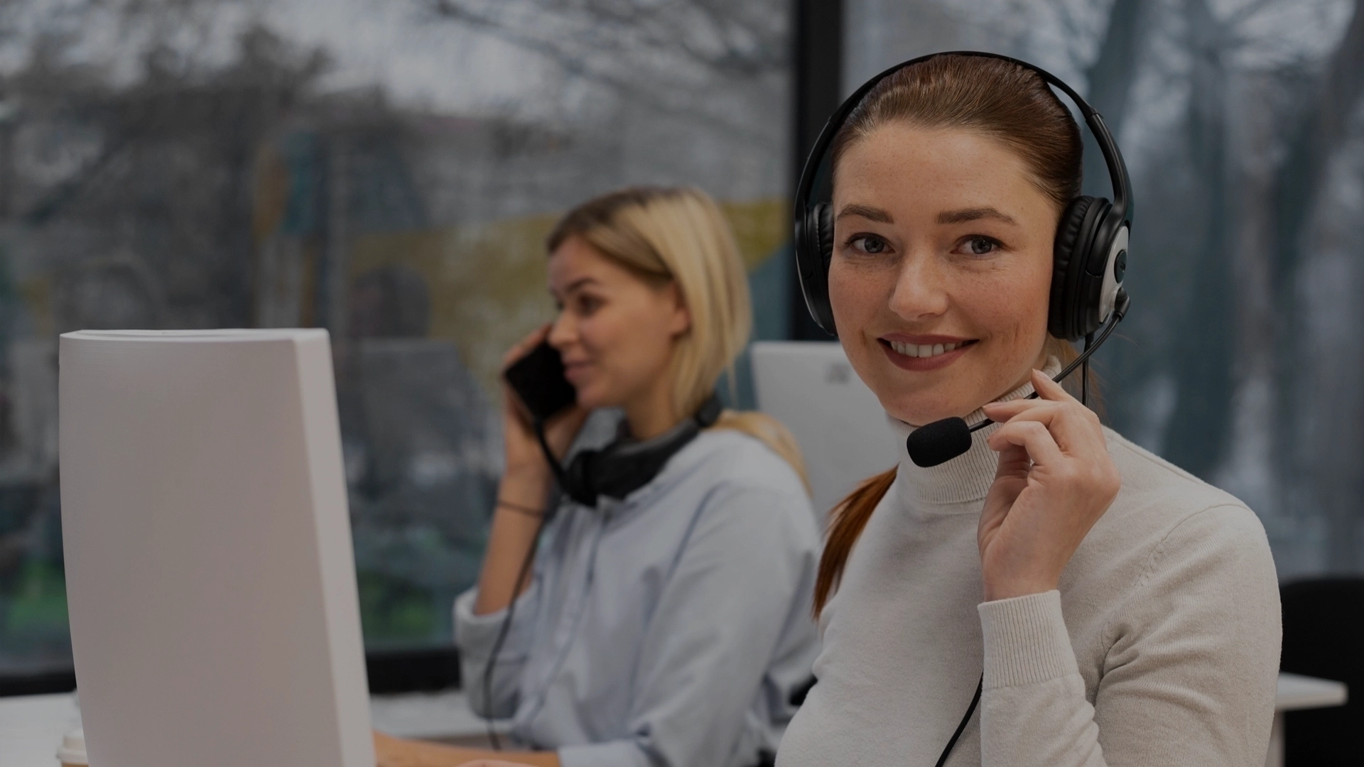 People on call with client